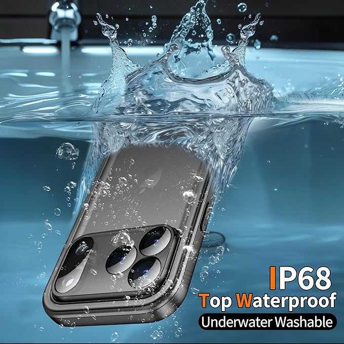 Cozycase TOP Military Protective IP68 Waterproof Case for iPhone 17 Pro Heavy Duty 360 Shockproof Full Body with Screen Camera Protector Double Dustproof Hard Tough 17Pro Front Back Cover