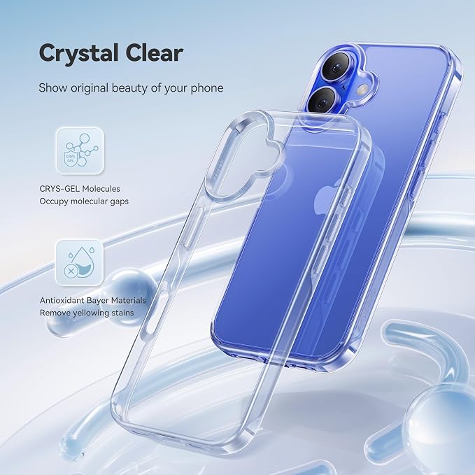CASEKOO for iPhone 16 Plus Case Crystal Clear, [12FT Military-Grade Protection][Never Yellow Technology] Transparent Slim Cover Women Men for iPhone 16 Plus Phone Case 6.7 inch, Clear