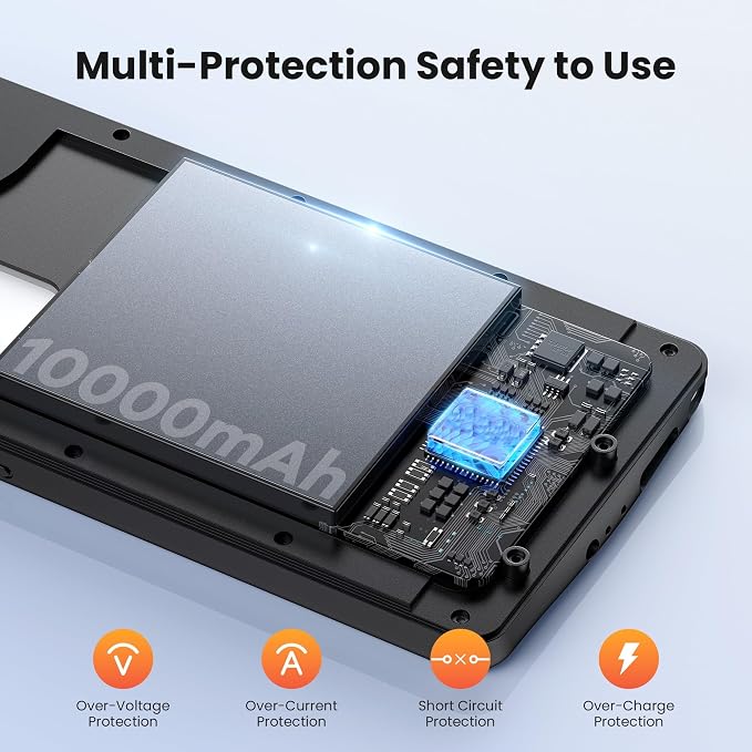 Battery Case for Samsung Galaxy S25 Ultra Charging Phone case,Real 10000mAh Portable Power Bank with Magnetic Wireless Charging,Protective Charger Phone case with Battery Pack Black