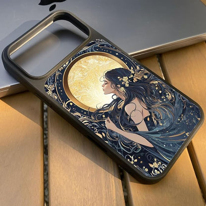 Constellation Series - Virgo Designs Magnetic for iPhone 17 pro max Case, Tarot Style Model Glass Phone Cover, Compatible with Magsafe - fits iPhone 17 pro max Case for Women