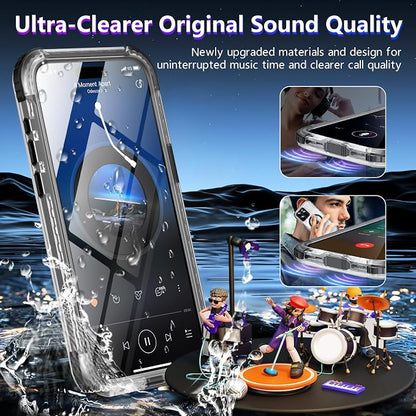 Temdan Magnetic for iPhone 15 Pro Case Waterproof,[Built-in Screen & Camera Protector][Full Body Shockproof][IP68 Underwater][Dustproof] Shockproof Phone Case for iPhone 15 Pro 6.1"-Black
