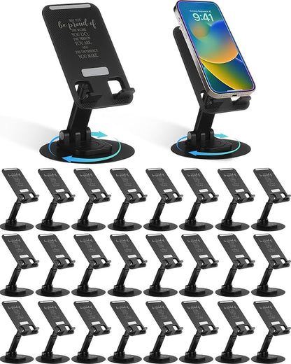 12 Pcs Employee Appreciation Gift Bulk Motivational Cell Phone Stand 360 Rotating Desk Accessory Quote “May You Be Proud of the Work You Do” for Workers Doctor Teachers Volunteers