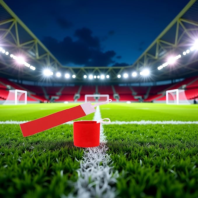 Red Adult Squad Armbands Elastic Non-Slip Adjustable Arm Band Neon Colored Adhesive Armband for Soccer Football Training Team Sports Supplies Protective Armbands