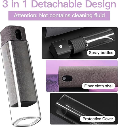 Screen Cleaner Kit 3 Pcs, Two in One Screen Cleaner Spray and Wipe, Touchscreen Mist Cleaner Spray Bottle for Phone/Laptop/Tablet/TV/Monitor/Car Screens