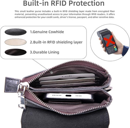 Iswee Leather Crossbody Bags for Women RFID Blocking Cell Phone Purse Small Anti-Theft Zippered with Card slots