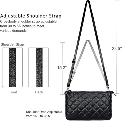befen Genuine Leather Wristlet Clutch Wallet Purses Small Crossbody Bags for Women with RFID Blocking Card Slots