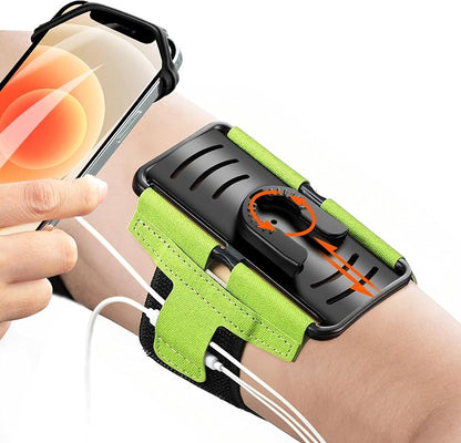 Detachable & 360° Rotatable Armband - Reflective Strap with Zipper Pocket Holder Bag - Compatible with iPhone 16 15 14 Pro Max Plus Samsung Galaxy Note for Running Workout Exercise Walking & Sports