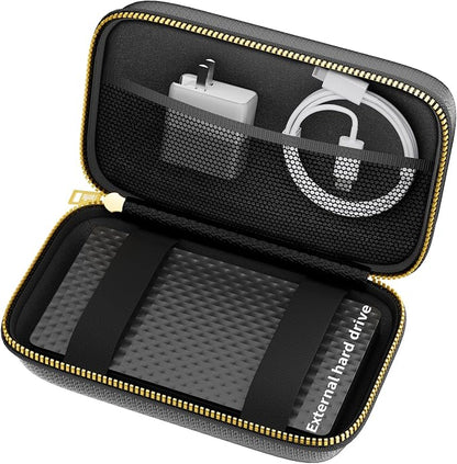 Electronics Travel Organizer, Hard Case Explosion-Proof Cables Carry Box | Fireproof Zipper, Compatible with Hard Drive, Fireproof Portable Safe Storage for Power Bank, Phone, Charger, Cord , Black