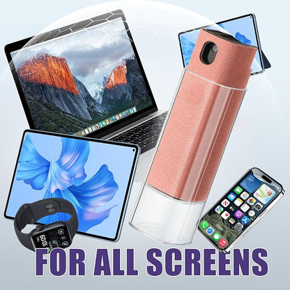 50 Pack Screen Cleaner 3-in-1 Screen Cleaner Spray and Wipe Built-in Cleaning Solution Touchscreen Mist Cleaner for All Car Screen Phone Laptop iPad TV Monitor,Pink