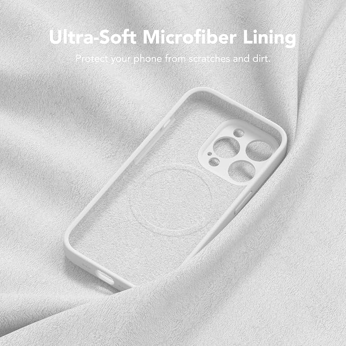 Magnetic for iPhone 12 Pro Max Case, Compatible with MagSafe, [Full Camera Protection][Screen Protector] Silicone Shockproof Protective Phone Case for iPhone 12 Pro Max 6.7", White