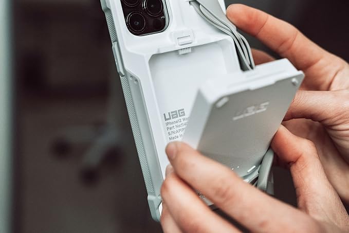 URBAN ARMOR GEAR UAG Battery Case Compatible with iPhone 12/12 Pro Workflow White/Gray, 3000mAh Quick Charging Rugged Protective Cover with Rechargeable Battery & Built-in Hand Strap