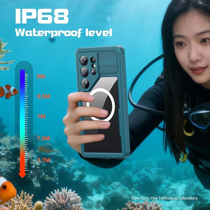 Losin Compatible with Galaxy S26 Ultra Case Waterproof Magnetic [Compatible with MagSafe] [Drop Protection] [IP68 Underwater] Full Body Shockproof Protective Phone Case, Teal