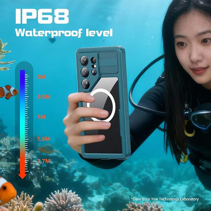 Losin Compatible with Galaxy S26 Ultra Case Waterproof Magnetic [Compatible with MagSafe] [Drop Protection] [IP68 Underwater] Full Body Shockproof Protective Phone Case, Teal