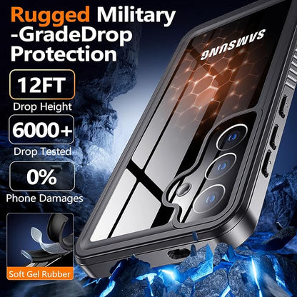 MOZOTER for Samsung Galaxy S25 Plus Case Waterproof,[IPX8 Underwater Case][Full Body Shockproof & Military Dropproof] Built-in Screen Protector Clear Sound Quality for Samsung S25 Plus 6.6 inch-Black
