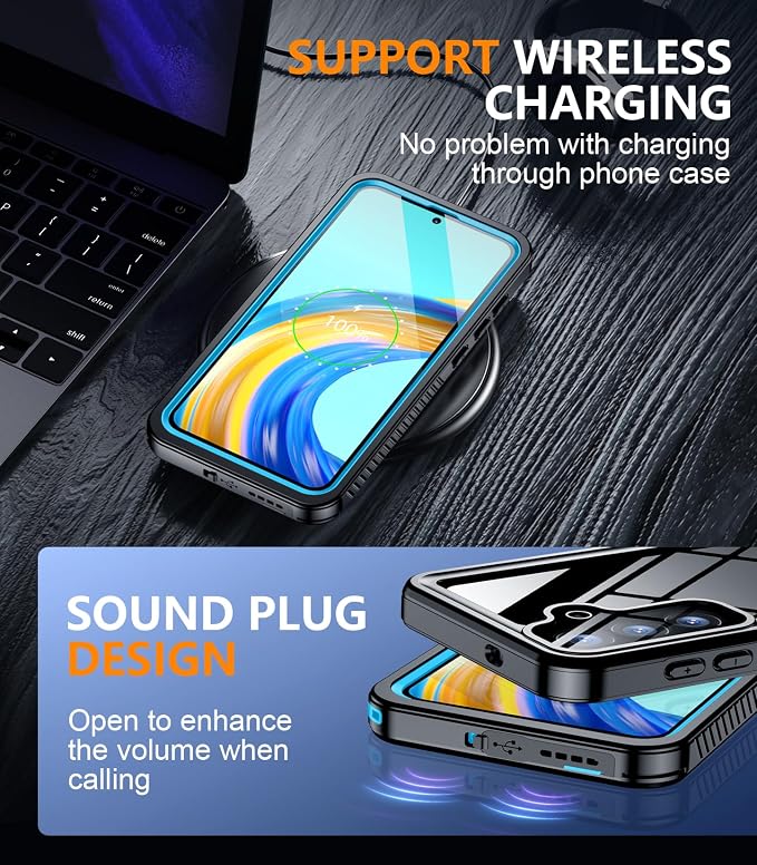 Temdan for Samsung Galaxy S25 FE Case Waterproof, [Military-Grade Drop Protection] [IP68 Underwater] Full Body Heavy Duty Rugged Shock-Proof Case for S25 FE 6.7 Inch Blue