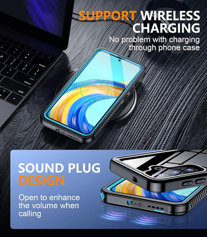Temdan for Samsung Galaxy S25 FE Case Waterproof, [Military-Grade Drop Protection] [IP68 Underwater] Full Body Heavy Duty Rugged Shock-Proof Case for S25 FE 6.7 Inch Blue