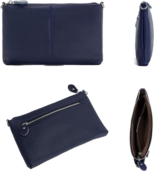 befen Genuine Leather Wristlet Clutch Wallet Purses Small Crossbody Bags for Women with RFID Blocking Card Slots