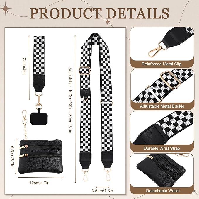 4 Pack Clip and Go Strap for Phone with Wallet Crossbody Phone Strap with Zippered Pouch Adjustable Lanyard Bag (Fresh)