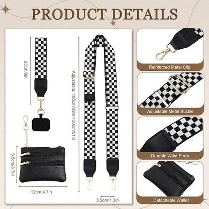 4 Pack Clip and Go Strap for Phone with Wallet Crossbody Phone Strap with Zippered Pouch Adjustable Lanyard Bag (Fresh)