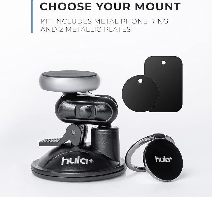 hula+ Magnet Phone Holder Reusable Stand, Portable Mount for Shower Mirror Kitchen Window & Bathroom Compatible with All Phones, Ideal for Content, TikTok, Instagram, Movies & Music