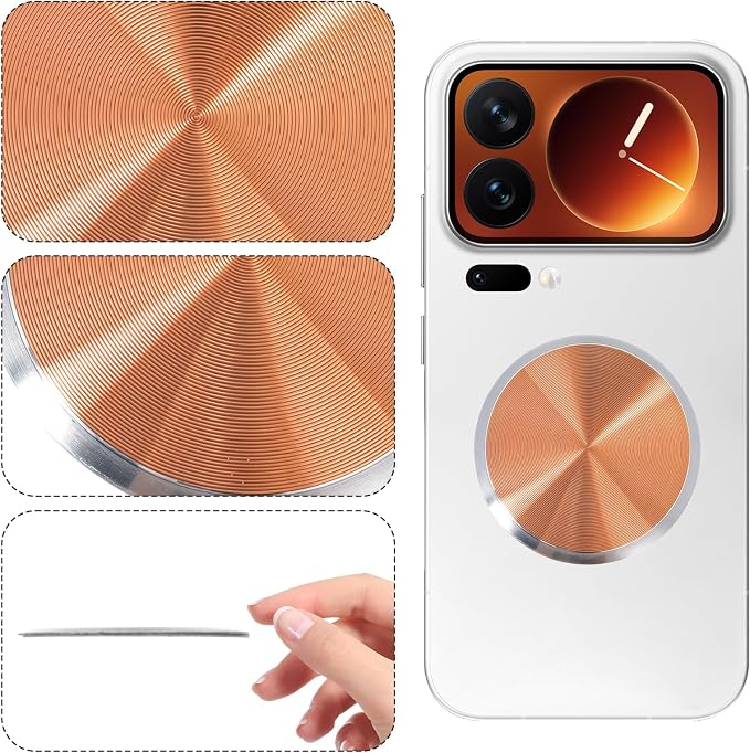 Phone Plate, 4 Pack Round Magnetic Plate 1.26 Inch (3.2cm) Universal Metal Disc for Magnetic Car Mount, Strong Adhesive Replacement Patch, 4 Colors Pink Gold Silver Black