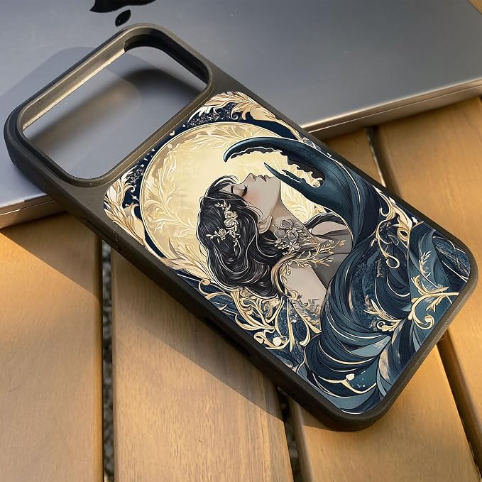 Constellation Series - Cancer Designs Magnetic for iPhone 17 pro Case, Tarot Style Model Glass Phone Cover, Compatible with Magsafe - fits iPhone 17 pro Case for Women