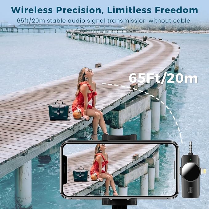 3 in 1 Mini Microphone,Wireless Lavalier Microphones for iPhone Android Camera USB-C,2.4G Ultra-Low Delay,Noise Reduction,Microphone Video Recording, Live Streaming (Black, 3microphone) (3) (3)