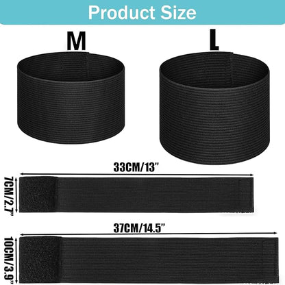 10PCS Captain Armbands, Black Elastic Arm Band, Adjustable Mourning Funeral Memorial Arm Band, Sports Armband