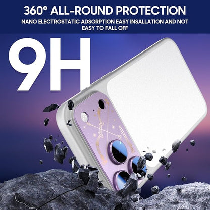 2 Pack Camera Lens Protector for iPhone 17 Pro Max,Scorpio Pattern, AR 360-Degree Protection,Drop Protection,Anti Scratch Full-Coverage,Camera Transmfttance HD,Easy Installation, Purple