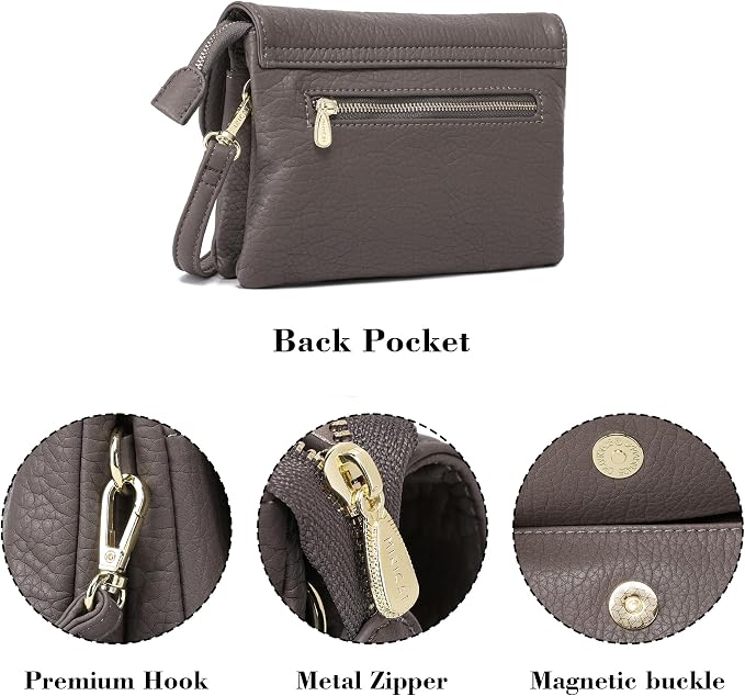MINICAT RFID Blocking Small Crossbody Bags for Women Vegan Leather Mini Travel Purses Cell Phone Purse Cross Body Bag