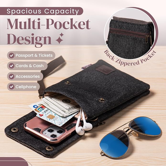 katloo Small Crossbody Cellphone Purse Bag With Shoulder Strap, Travel Pouch Women Passport Phone Holder Wristlet Wallet