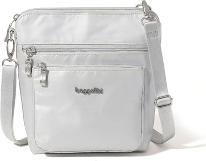 Baggallini Modern Pocket Crossbody Bag for Women, 8.5"x8.5" Handbag Purse with RFID, Lightweight Water-Resistant