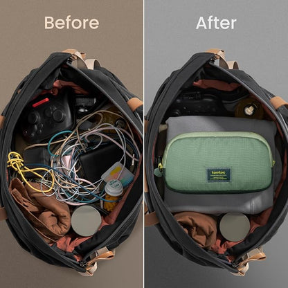 tomtoc Electronics Organizer Travel Case Performance, Cable Tech Pouch | Water Resistant Accessories Bag Carry Storage for Cord, Phone, Cables, Airpods, USB Flash Drive, Daily Items