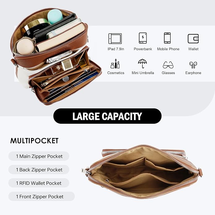 Crossbody Purses for Women Small Crossbody Bags for Women with Built in RFID Wallet