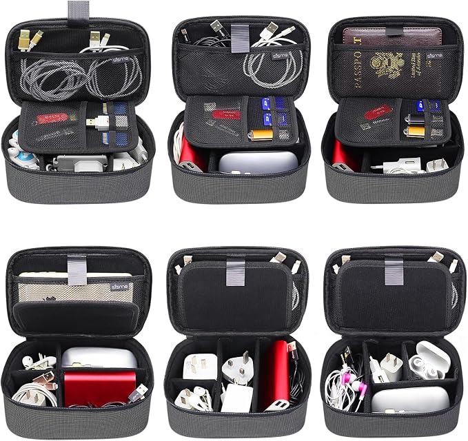 sisma Travel Electronics Organizer Small Carrying Case for Cables Phone Chargers USB Plugs Power Cords Earbuds Adapter Tech Accessories Pouch -Special Edition