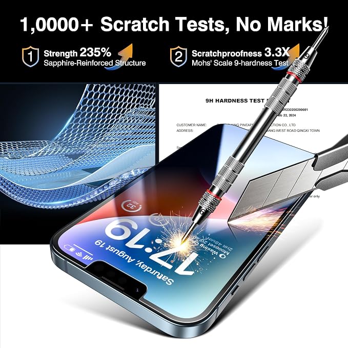 EZ-GLAZ- 4 Pack for iPhone 14 Plus Privacy Screen Protector[6.7"] With 2 Pack Camera Lens Protector, [Drop Protection] 9H Hardness Full Coverage Anti-Spy Tempered Glass Film, Easy to install
