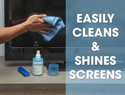 Manhattan Screen & Keyboard Cleaner Kit – 6.75 oz - Non-Alcohol Cleaning Spray with Microfiber Cloth & Keyboard Brush - for TV, Computer, Laptop, Monitor, LED, LCD, Electronic Devices - 421027