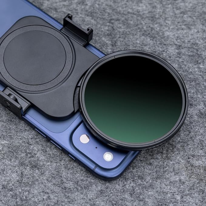 67mm Variable ND2-128 ND Filter Mount Kit with Magnetic Phone Camera Grip & Storage Pouch for iPhone 17 Air 16 15 14 Pro Max Accessories,Neutral Density Lens Filter Adapter Set w Cold Shoe & 1/4''Hole