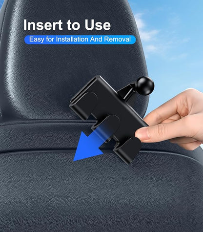 Tesla iPad Tablet Mount Headrest Accessories for Model Y(Juniper) Model 3(Highland) 2025 2024 2023 2022 2021, Back Seat Tablet Holder with Hooks for Kids, Fits 4.7-12.9" iPad Pro Air Mini