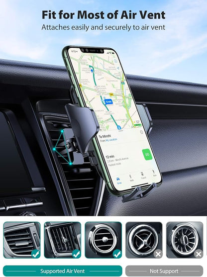 VICSEED Air Vent Clip for Car Mount, Twist-Lock Anti-Shake Vent Grip, 17mm (0.67inch) Ball Head Universal for Most Phone Mount for Car (Pack of 2)