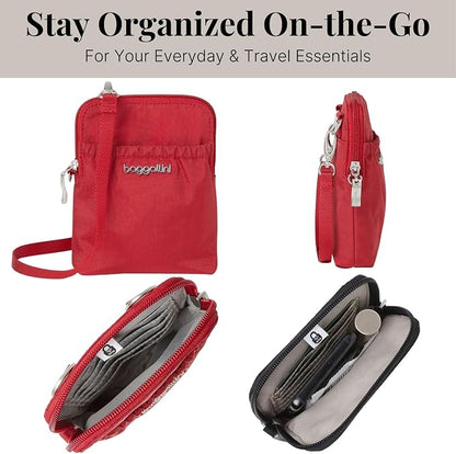 Baggallini Bryant Pouch Small Crossbody Bag for Women - Phone Purse with Crossbody Strap - Lightweight Crossbody Pouch
