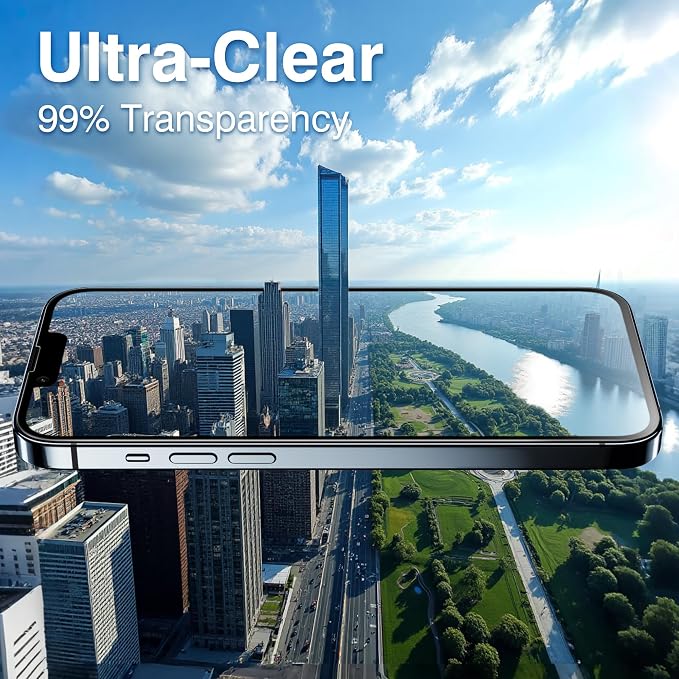 EZ-GLAZ- 4 Pack for iPhone 13 Pro Max Screen Protector [6.7"] With 2 Pack Camera Lens Protector, 9H+ Hardness 12FT Military Grade Shatterproof Scratch Resistant Durable Tempered Glass Film with Flawless Fit Kit, HD Clear
