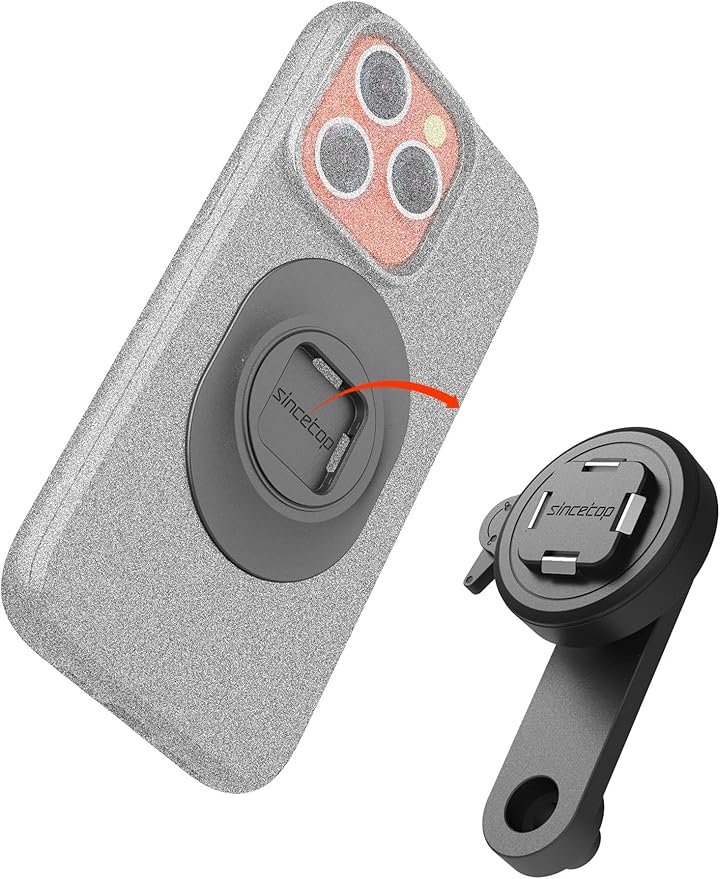 sincetop Bike Phone Mount - Series Q [ Quad ] - Bicycle Stem Cap Phone Holder,Universal Aluminum Handlebar Cell Bracket, Cycling Quick Mount for Mountain&Road&Ebike&Gravel Bike