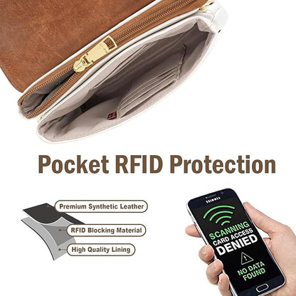 MINICAT RFID Blocking Small Crossbody Bags for Women Vegan Leather Mini Travel Purses Cell Phone Purse Cross Body Bag