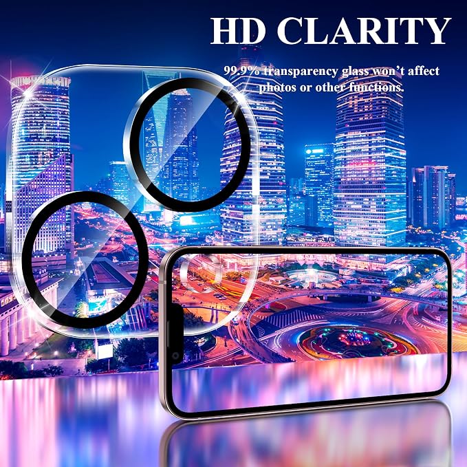 YWXTW [5 Pack Designed for iPhone 15 Camera Lens Protector, for iPhone 15 Plus Camera Lens Protector, Night Shooting Mode, Anti Scratch HD Clear 9H Hardness Tempered Glass