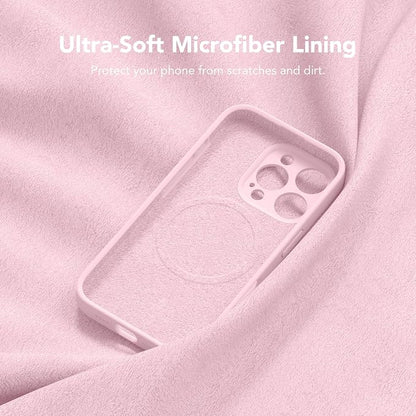 Magnetic for iPhone 16 Pro Case, Compatible with MagSafe, [Full Camera Protection][Screen Protector] Silicone Shockproof Protective Phone Case for iPhone 16 Pro 6.3", Chalk Pink