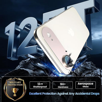 CACOE Camera Lens Protector for iPhone Air - Metal Frame Tempered Glass Cover, [Anti-Scratch] [Drop-Proof][Strong-Adhesion] Camera Screen Cover(Light Gold)
