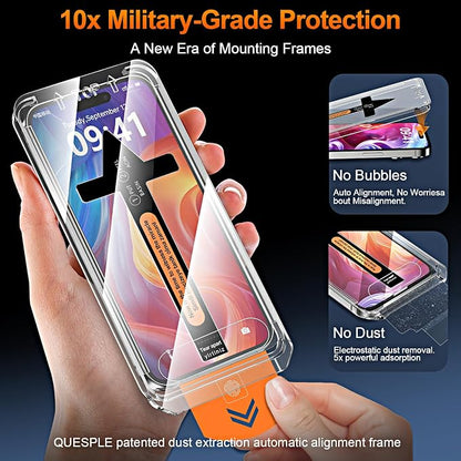 3 Pack Screen Protector for iPhone 15 Pro Max 6.7 Inch, Auto Dust Removal, 9H Hardness, Anti-Fingerprint, HD Clear Tempered Glas with Auto Alignment Kit