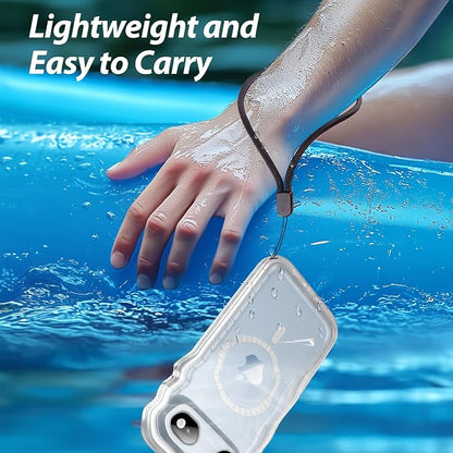 SPORTLINK for iPhone Air Case, IP68 Waterproof Military Protective Full Body Heavy Duty Shockproof 360 Sealed Dustproof with Camera Screen Protector Phone Cover for iPhone Air 6.5" Mag/Frosted Clear
