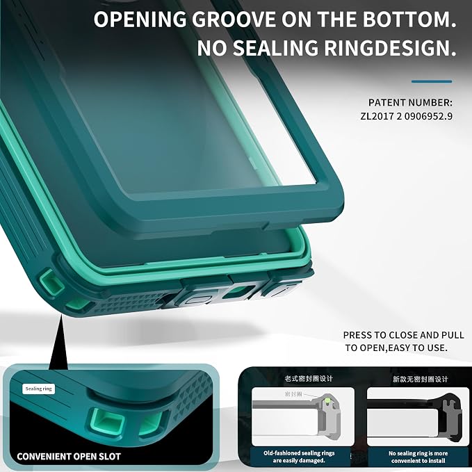 Omio for Galaxy S25 Ultra Waterproof Case Compatible with MagSafe, Magnetic Waterproof Full Body IP68 Underwater Case Built-in Screen Protector Military Grade Shockproof Case for Men Women Teal